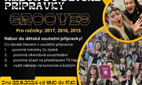 NÁBOR DO DĚTSKÉ SOUTĚŽNÍ PŘÍPRAVKY GROOVES